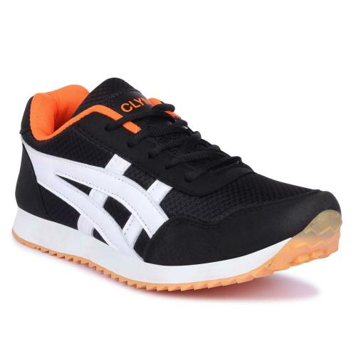 CLYMB SAGA Men's Black Mesh Lace-Ups Walking/Outdoor Running Sports Shoes