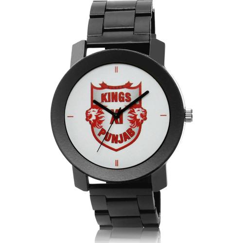 NEUTRON Modern Exclusive Punjab Lions Squad (PBKS) IPL chain Black Colour Analog Metal Belt Watch For Boys And Men - IPL14
