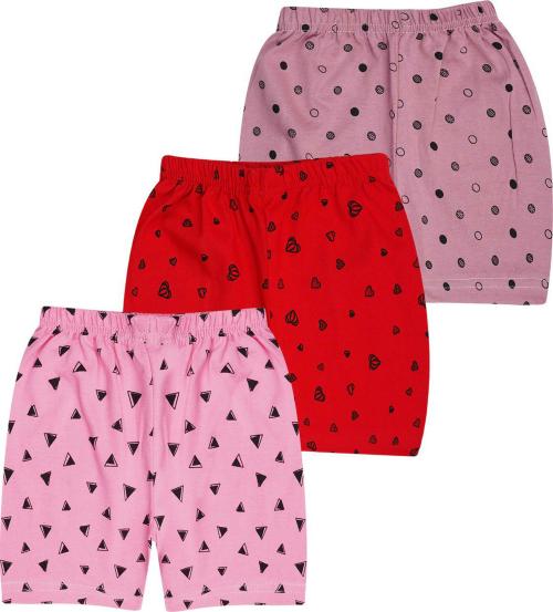 SAN TEE Unisex Multicolor Printed Pure Cotton Pack Of 3 Shorts (7-8Y)