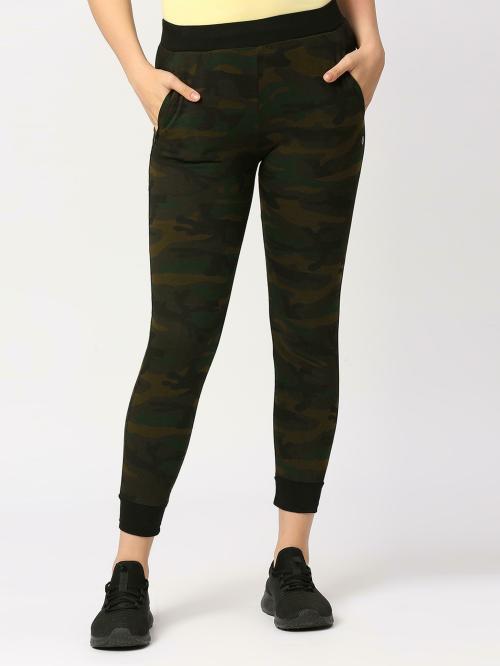 Lovable Women Solid Cotton CAMO-Olive Joggers_XXL