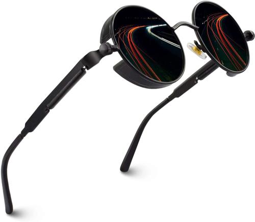 ROZZETTA CRAFT UV Protection Gradient Round Full-Frame Black Sunglasses (Men And Women)