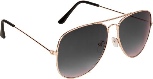 NuVew UV Protected Unisex Aviator Sunglasses - (Purple-Grey Lens | Rose Gold Frame | Medium Size)