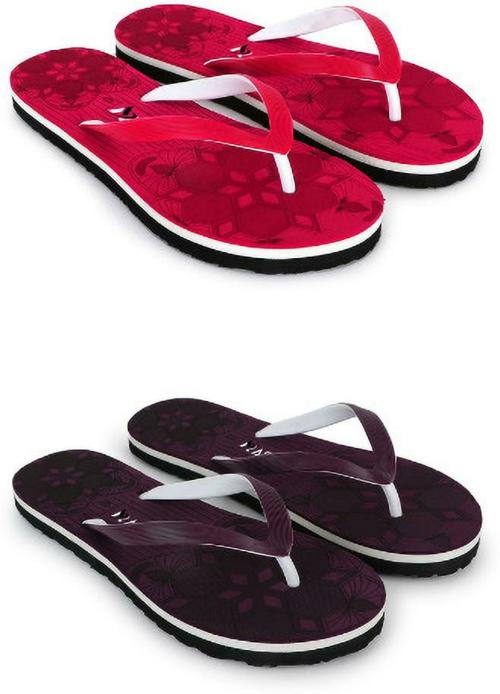 AASKA Women Casuals Slippers (Red, Wine)