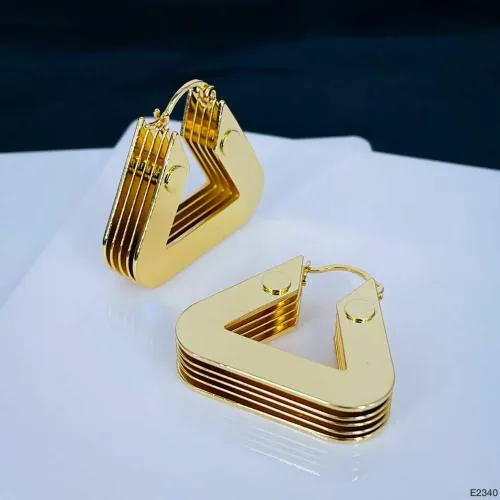 Zivom Layered 3D Triangle Chunky 18K Gold Anti Tarnish Hoop Earring Women