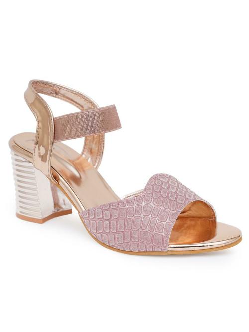 Stepee Stylish Fancy Trendy and Comfortable Pink Heel Sandals for Women & Girls - Wedges | Heeled | Sandals | Block heel | Casual | Formal
