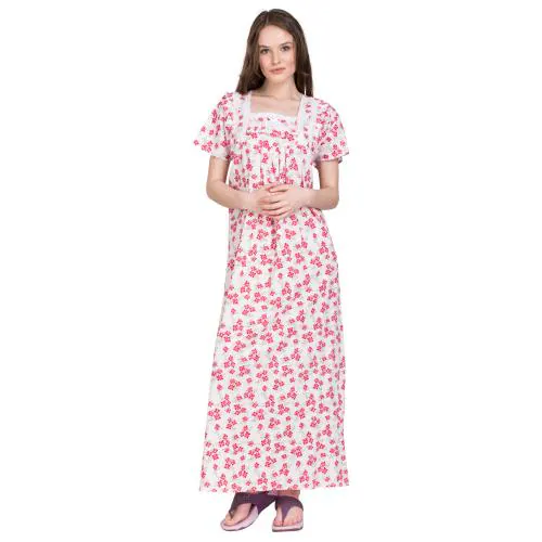 Redglo Women's Cotton Printed/Maxi/Night Wear/Stylish Nighty & Night Gown (Available Sizes XL & XXL) Red