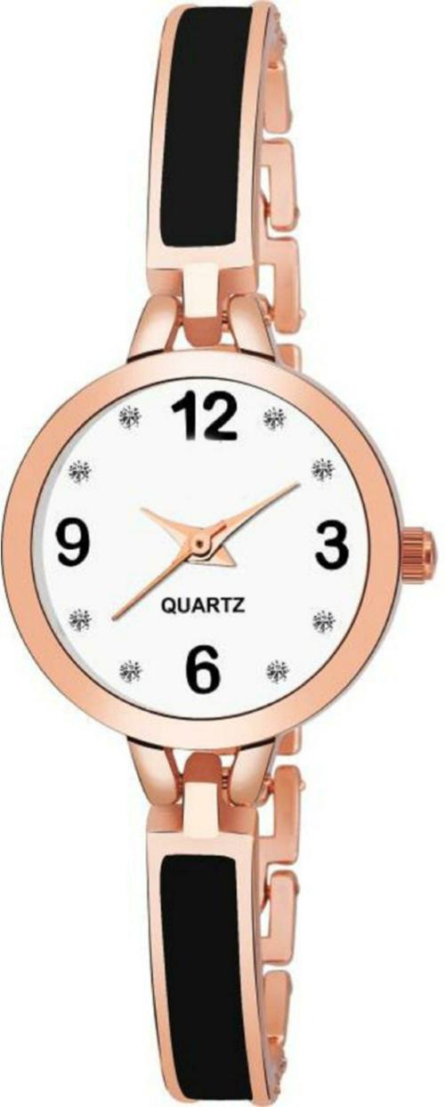 HRV White Dial Rose Gold Strap Analog Watch For Women