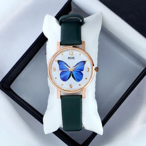 PROMPT Green Color Strap Butterfly Dial Digital Watch For Girls & Women's