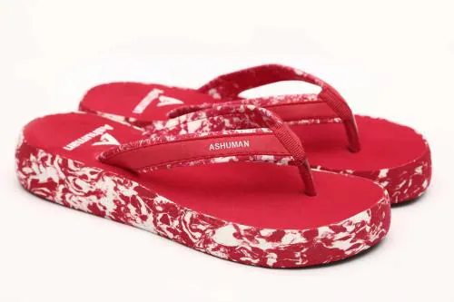 Ashuman Women Slippers- 6 (Red)