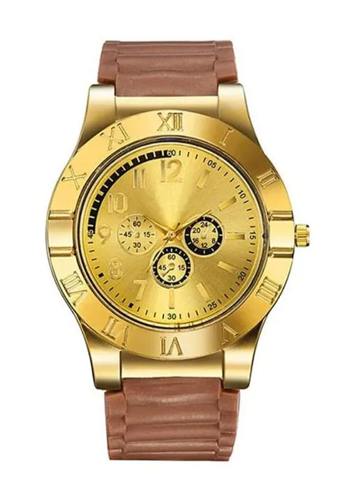 Gabbar Multi-Functional 2 in 1 Wrist Watch Lighter Cum Analog Wrist Watch Gold