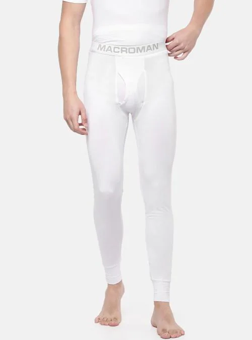 Macroman M Series Men White Solid Cotton Pack of 1 Thermal Pants