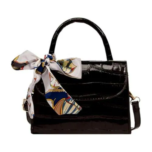 ELGO BAGS Stylish Mini Purse for Women | Small Handbag with Solid Pattern & Strap | Perfect for Casual and Party Use- Black (Ribbon)