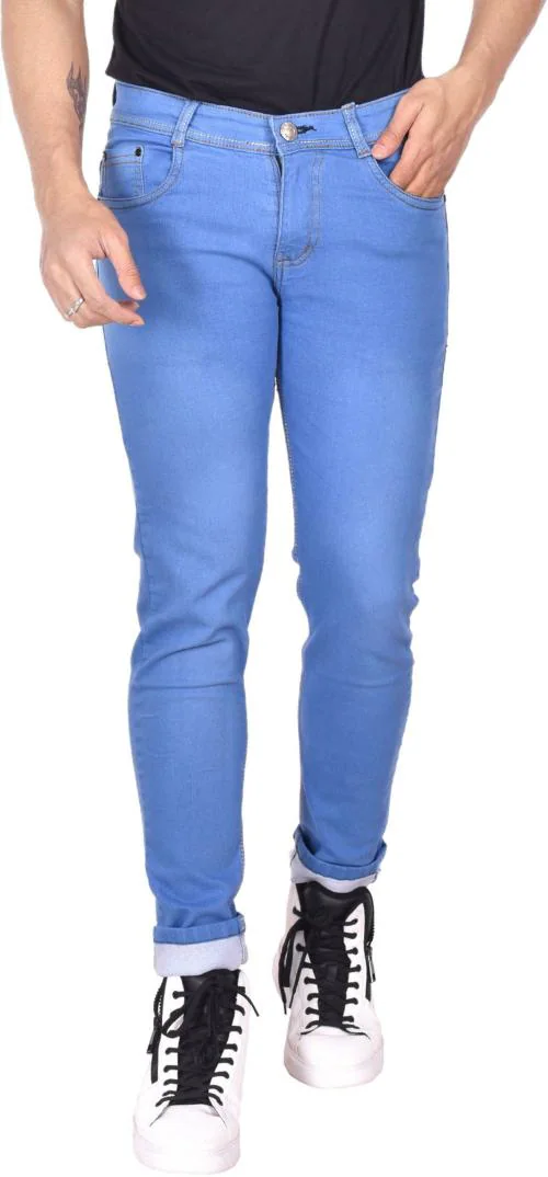 Lzard Men Blue Slim Clean Look Stretch Jeans