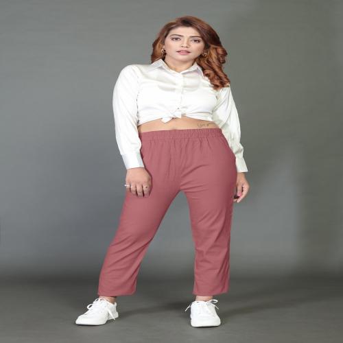Vrushi's Fashion Presents New Womens Cotton Lycra Pent (Light Pink) Size: 30