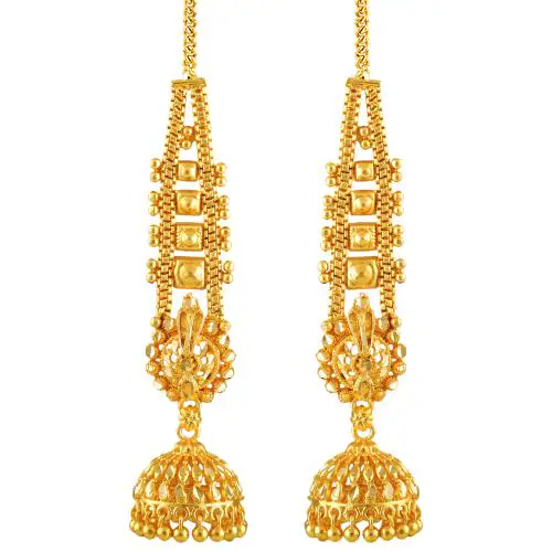 Vighnaharta Traditional Gold Plated Screw back alloy kanchain Jhumki Earring for Women and Girls {VFJ1439ERG}