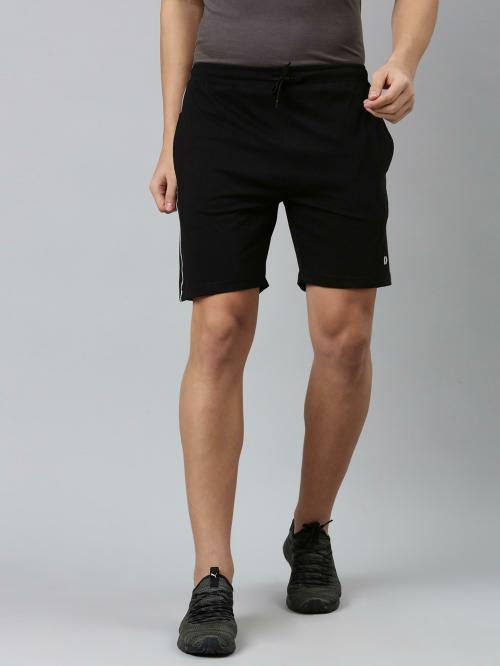 Dixcy Scott Originals Men's Black Solid Cotton Blend Knit Shorts