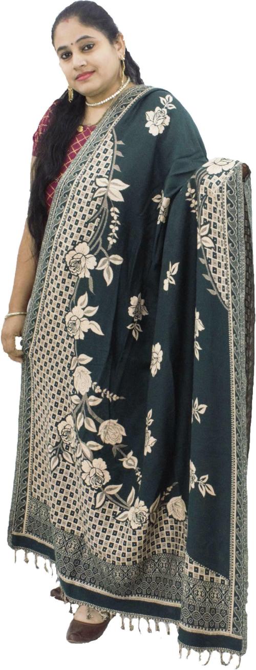 V Vrinde Women Dark Green Shawl