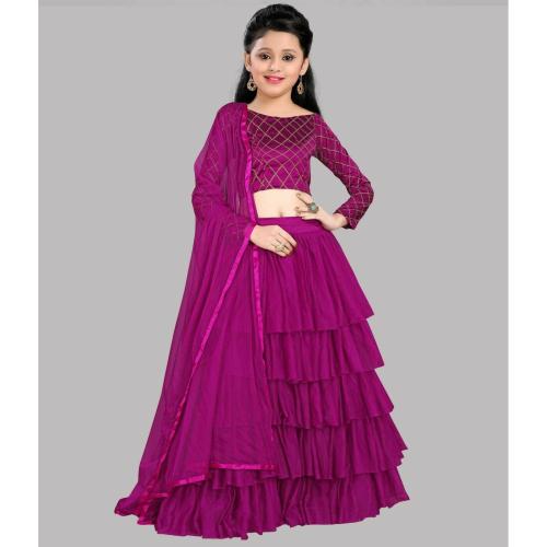 Buy Dealfab net semi stitch lehenga choli For Girls(kids anokhi rani
