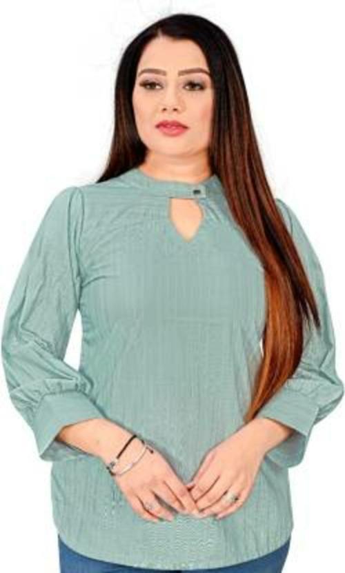 JAYU FAB Party Solid Women Grey Top