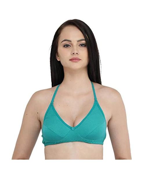 FEMULA Sea Green Solid Cashmilon Wool Bra - 30
