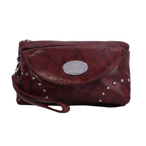 Buy LuckOn Maroon Leather Clutch Bag 027 Online at Best Prices in India JioMart.