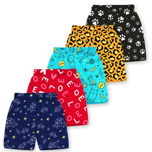 Trampoline Boys & Girls Printed Shorts (Pack of 5)