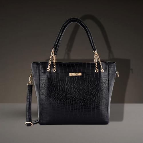 LaFille Latest Croco Texture Handbags for Women & Girls | Ladies Purse &  Tote Bag | Handbags for Office & College (Black) | DGN241 - JioMart