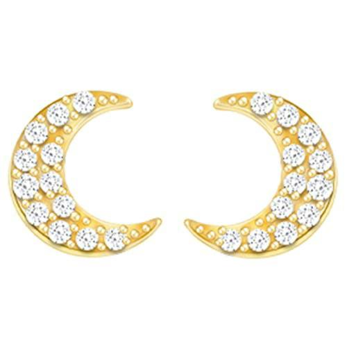 Giva Sterling Silver 18K Gold Plated Crescent Zircon Earrings For Women