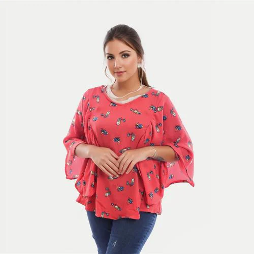 Rad Prix Women Red Printed Kaftan Top