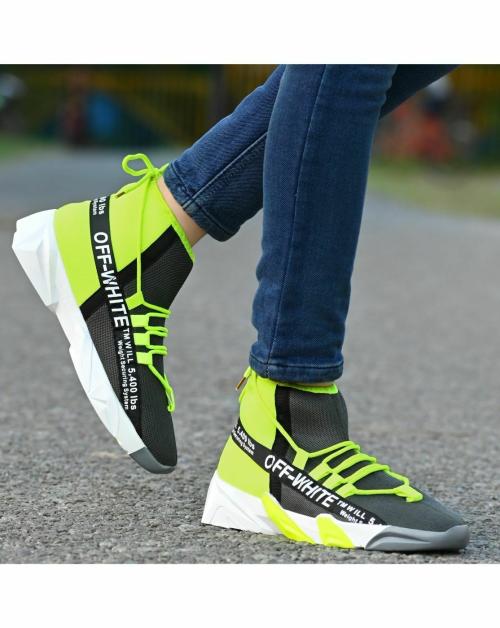 RAY J Men Grey Casual Sneaker Boot Lase-Ups Mesh Shoes