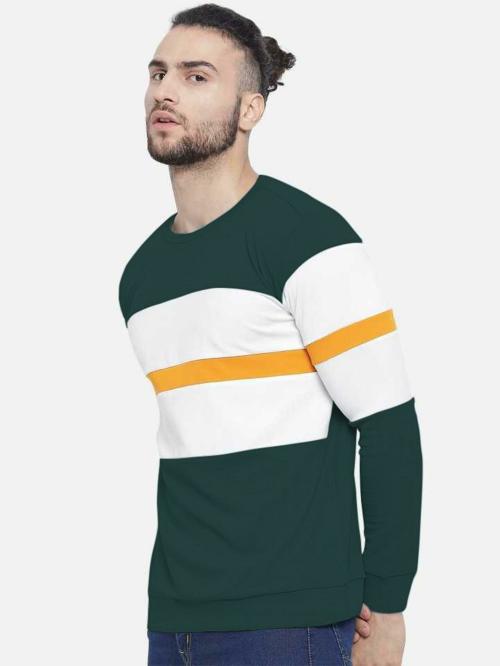 JAYGIRANARI FASHION Men Green Colorblock T Shirt (S)