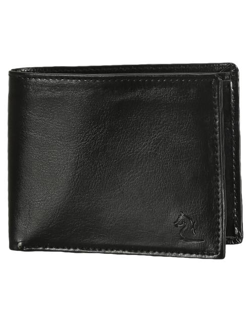KARA Faux Leather Black Men's Wallet Bifold Wallets for Men with Coin Pocket and 3 Card Holder Slots