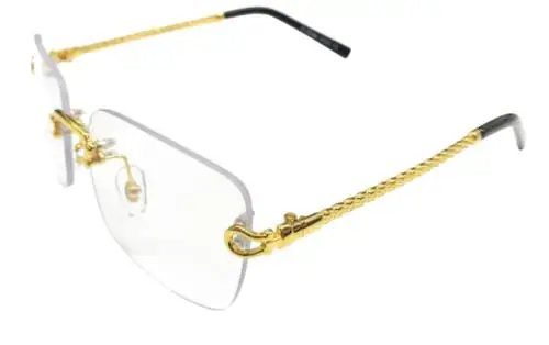 Rsinc Golden And Black Wood Rimless Spectacle Frame