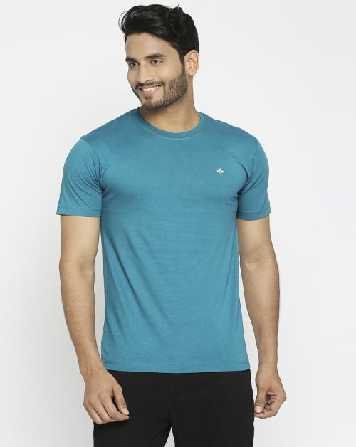 VIP Mens Teal Colour Round Neck T-Shirt