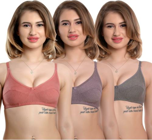 Kidokart GOL CHAKRI NON PADDED BRA Women Everyday Non Padded Bra (Multicolor) PACK OF 3