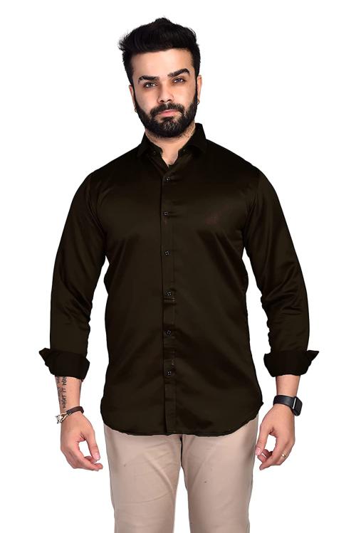 Selyem Men Black Casual Shirt Black 5XL