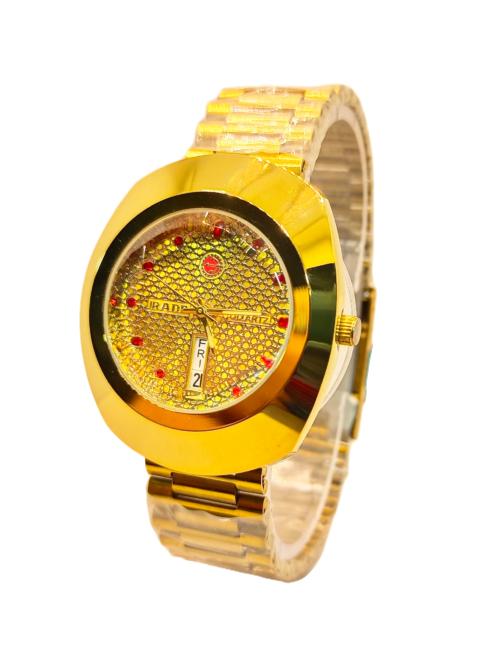 Muskan Luxury Stylish Attractive Men's Gold Wristwatch Fashion Quartz Analog Watch with Stainless Steel with Golden Color Dial & Watch
