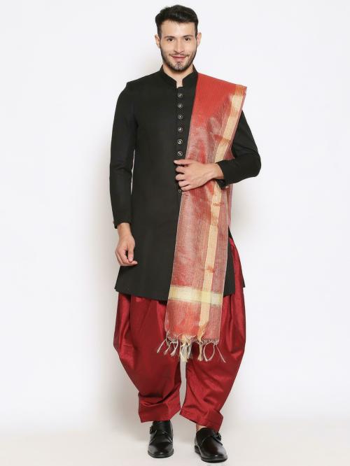 Dupatta Bazaar Men Multicolor Striped Silk Blend Dupatta