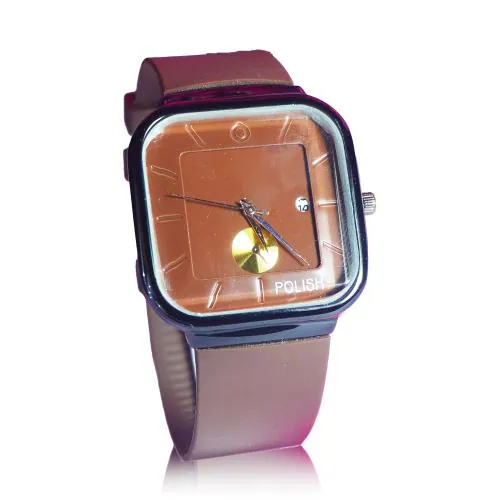 WATCHVERSE Analogue Boy's Watch Squre Shape With A Quality Rubber Band Brown Color