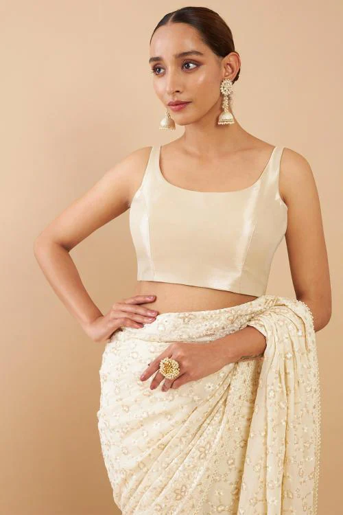 SochBeige Tissue Sleeveless Blouse