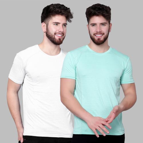 DIAZ Solid Men Half Sleeve Round Neck Cotton T-Shirt|Men's Regular Fit T-Shirt|Men Half Sleeve Pure Cotton Round Neck T-Shirt Pack of 2