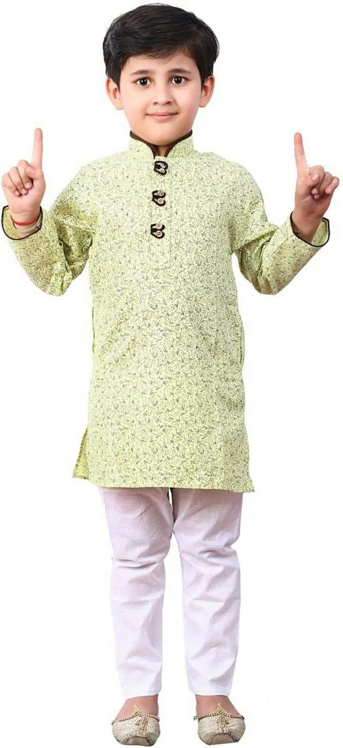 Buy Fourfolds Boys Full Sleeve Kurta and Pyjama Set Online at Best