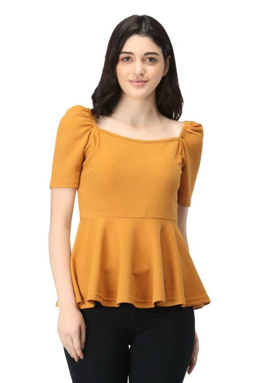 ZUVINO Women's Casual Stylish Peplum Top with Puffed Sleeves