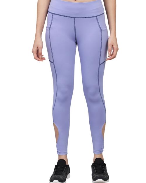 FIT YOGI Women Purple Mimosa High Waist Gym Wear/Yoga Wear Ankle Length Leggings-Medium