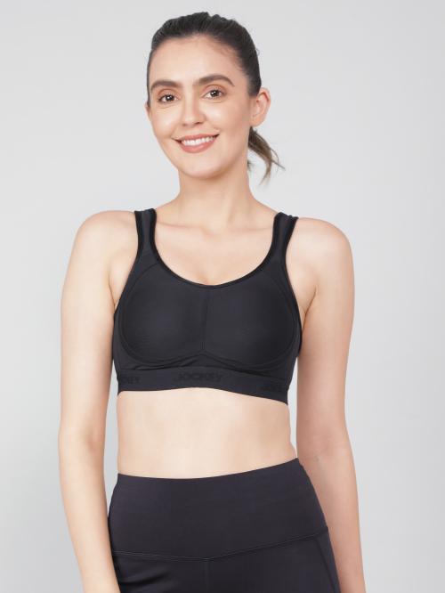 jockey Women Non Padded Wire-free Black Sports Bra