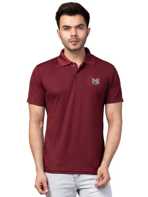 HVN Cotton Polo Neck T Shirt For Men | Stylish Regular Fit Men's T-Shirt | Summer Special Tshirt Maroon