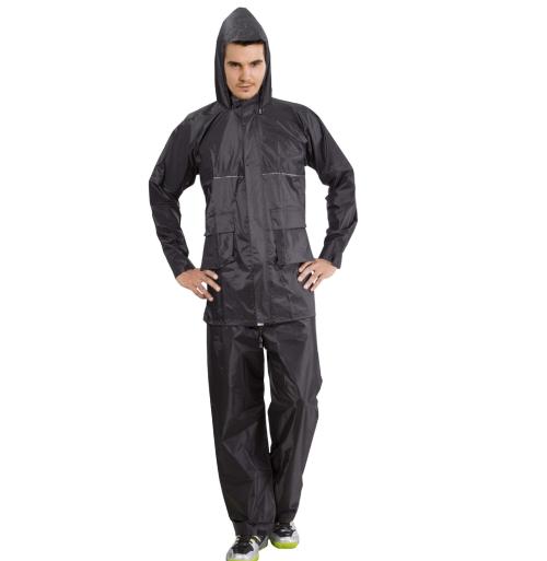 VORDVIGO Rain Coat for Men Waterproof Raincoat with Hood Rain Coat For Men Bike Rain Suit Rain Jacket Suit Size-XXL (Black)
