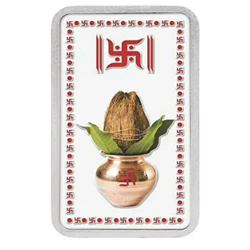 Kundan 20g (999.9) Kalash Silver Colour Bar