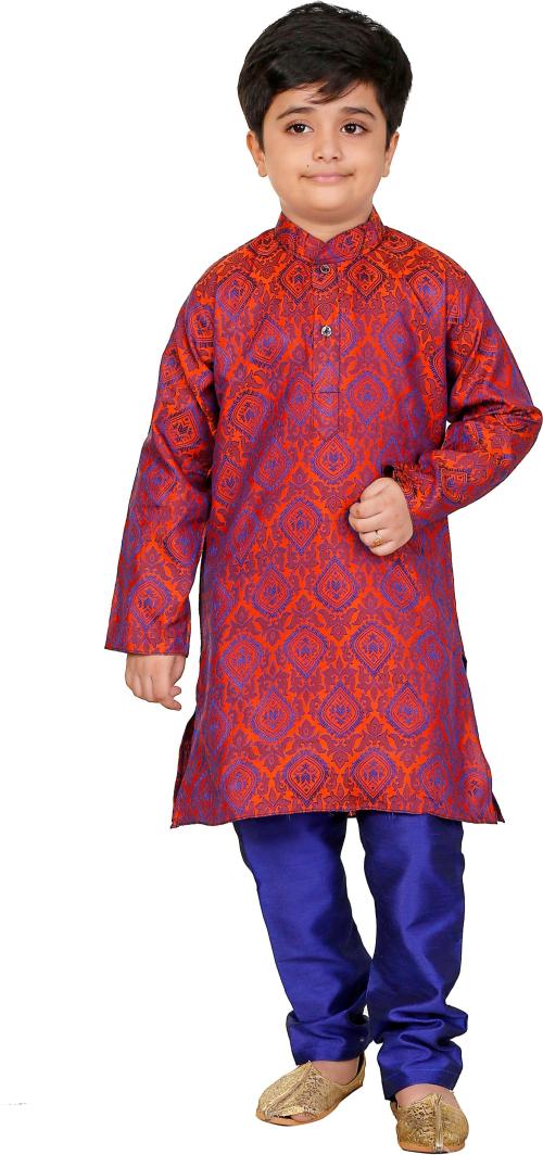 Vesham Boys White Cotton Blend Single Kids' Ethnic Sets