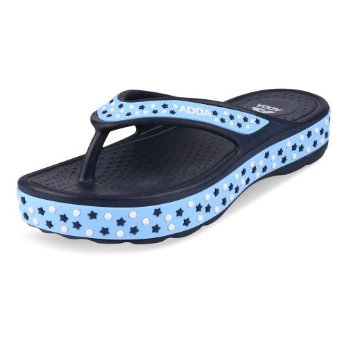 ADDA MYTIME Women Navy Thong Flip-Flops